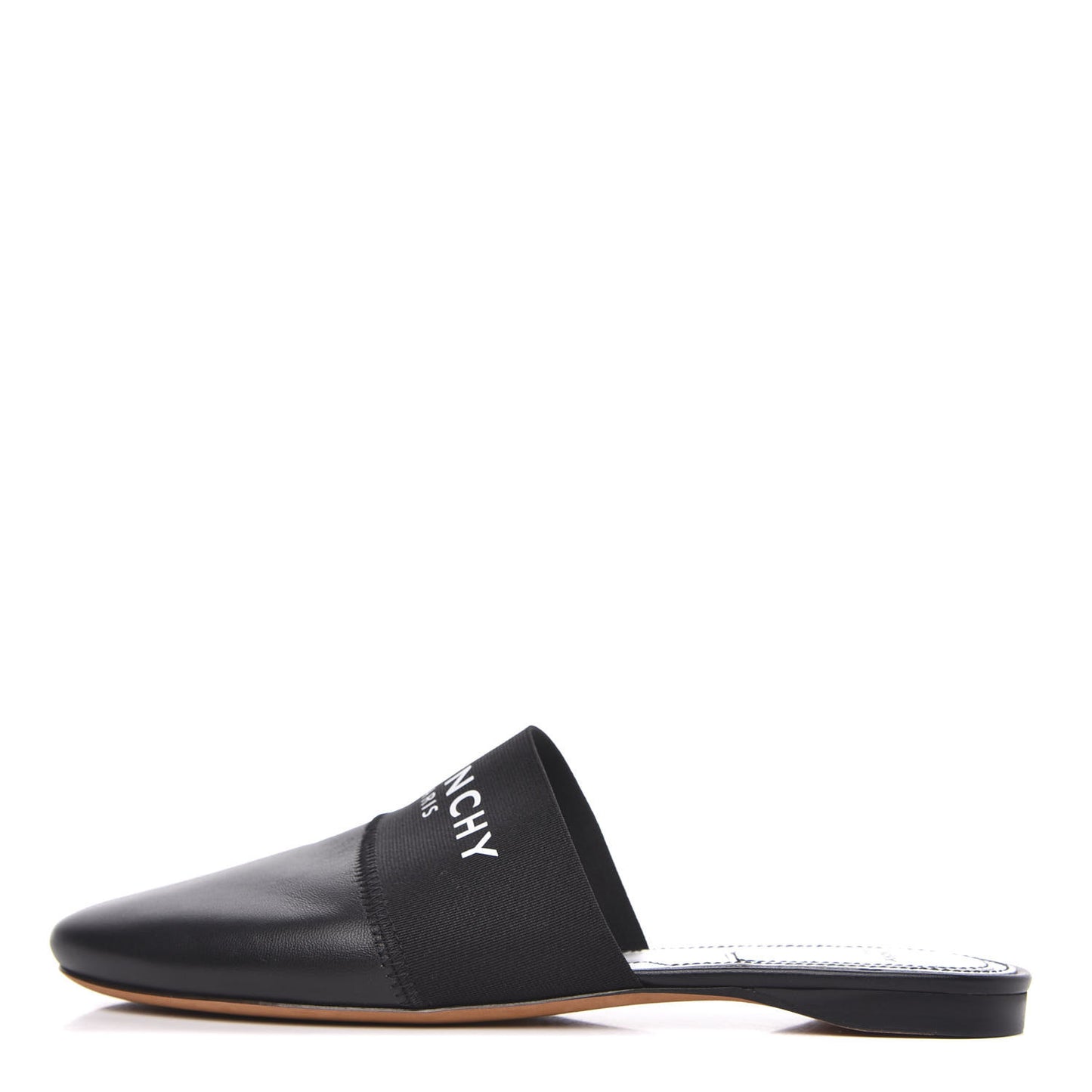 Calfskin Bedford Logo Mule Slides 36.5 Black