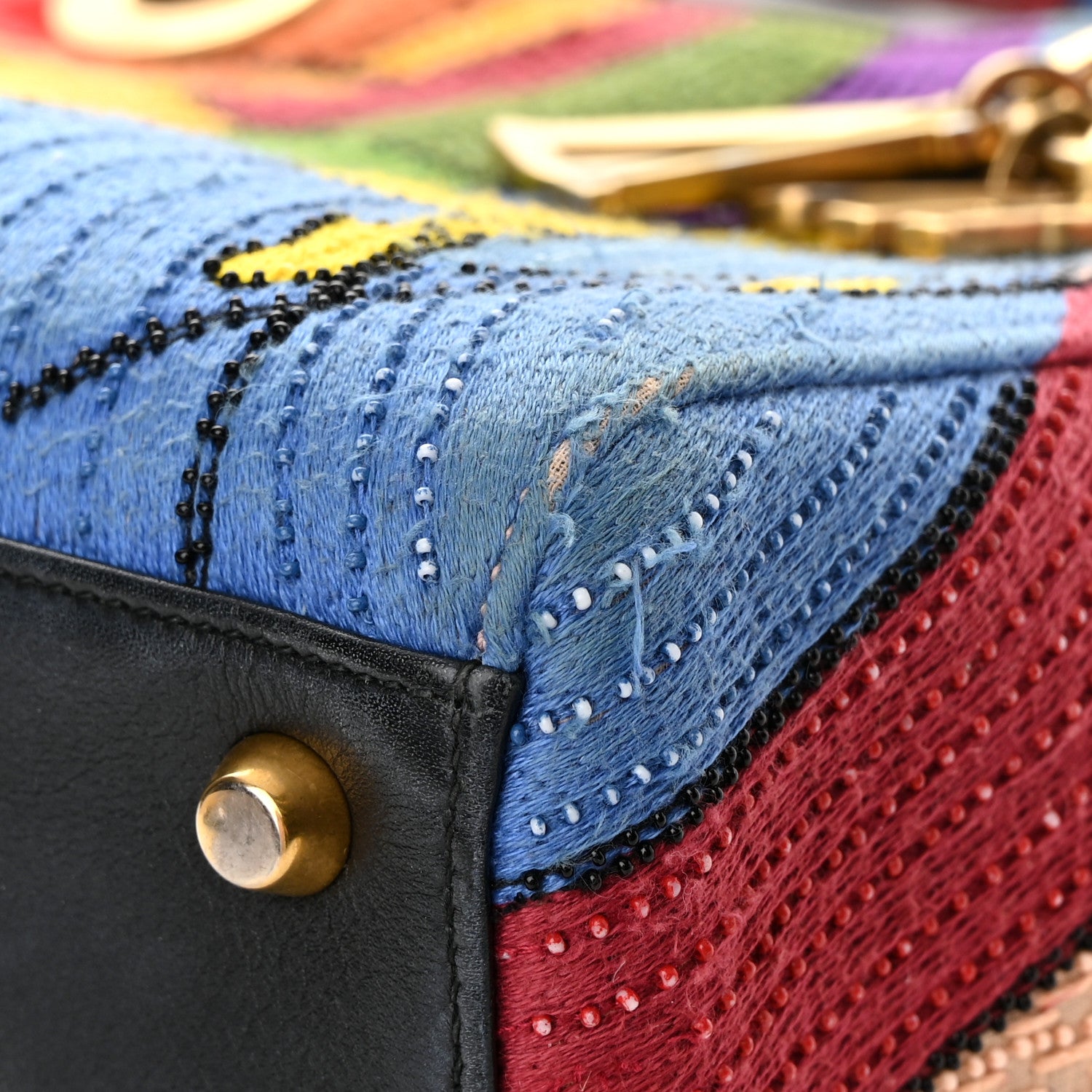 Christian Dior Silk Calfskin Beaded Tarot Judgement Medium Lady Dior Multicolor 14 of 24