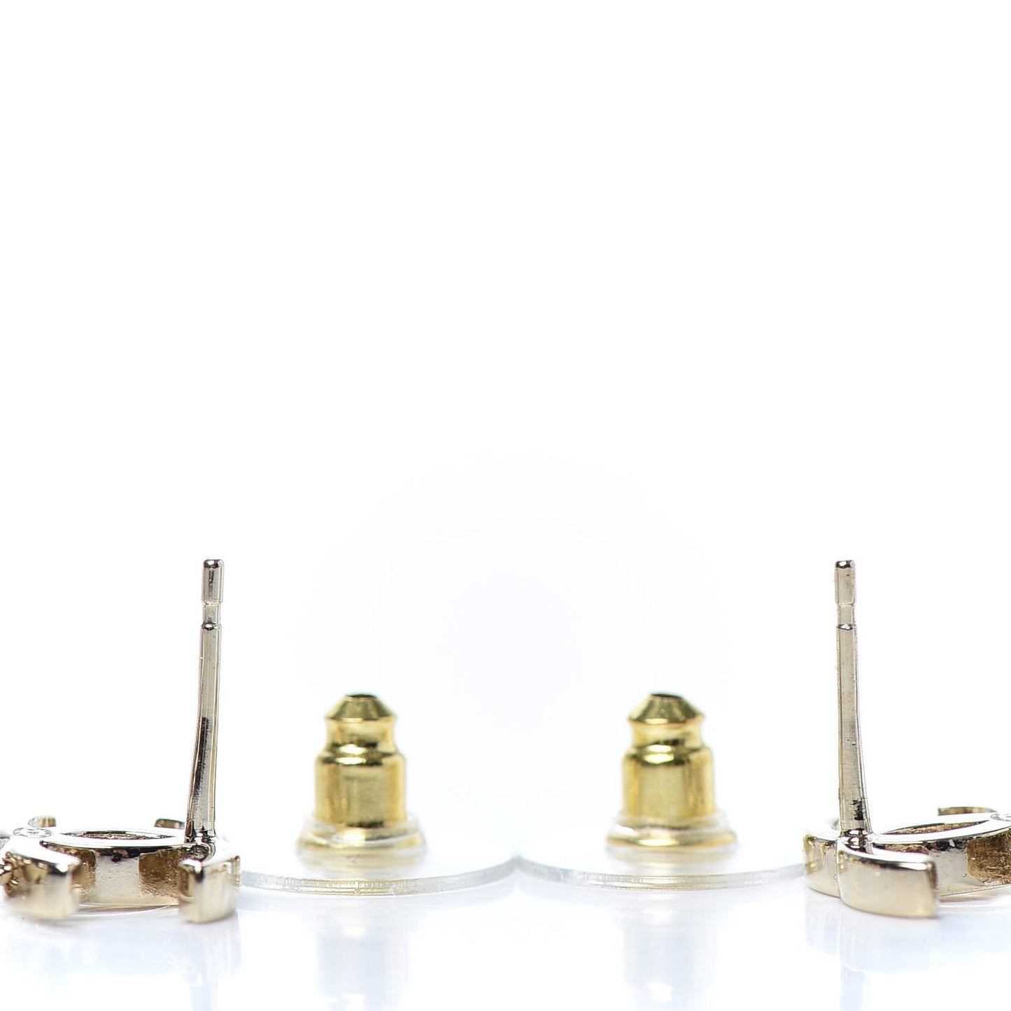 Metal CC Bead Drop Earrings Gold