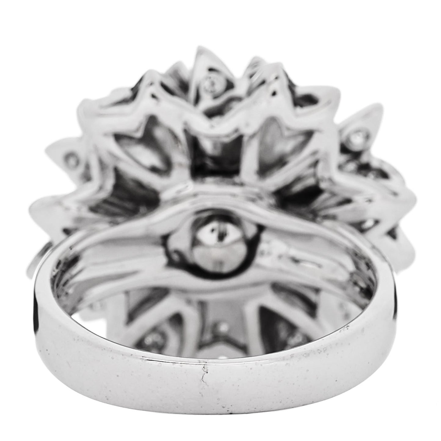 18K White Gold Diamond 1.10ctw Flower Ring 50 5.25
