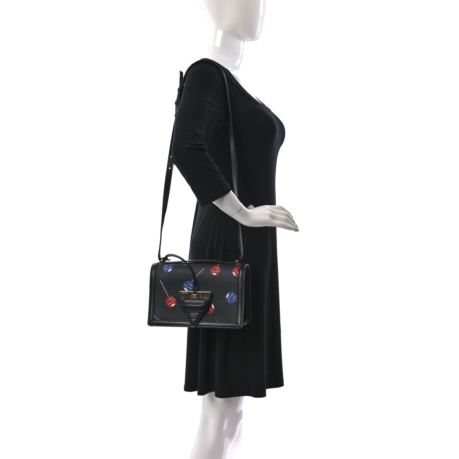 Loewe Calfskin Lollipop Small Barcelona Shoulder Bag Black 2 of 12