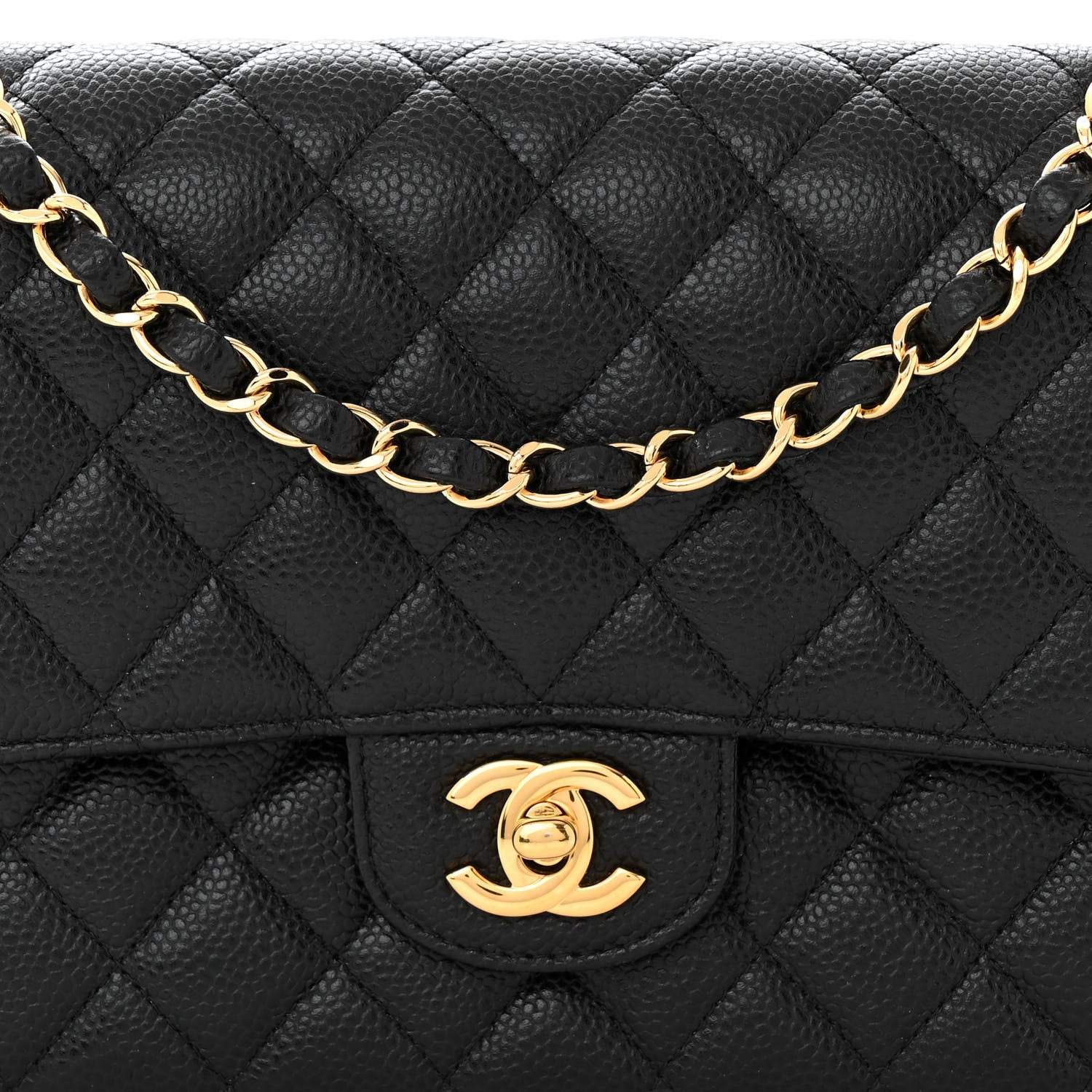 Chanel Caviar Quilted Medium Double Flap Black 8 of 10