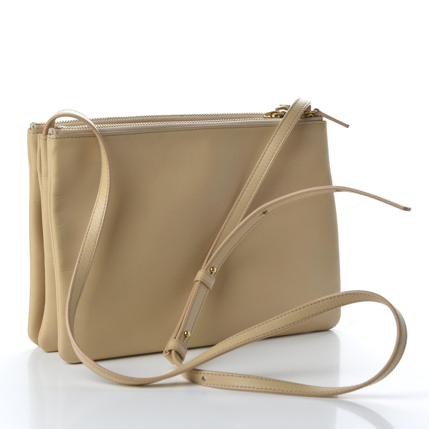 Celine Lambskin Large Trio Crossbody Bag Beige 3 of 9