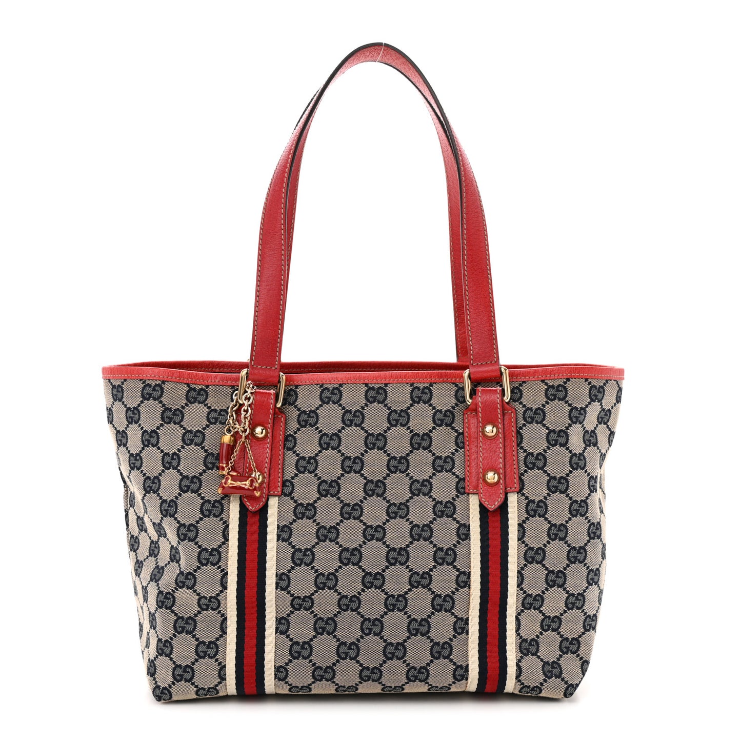 Monogram Medium Jolicoeur Tote Navy Red