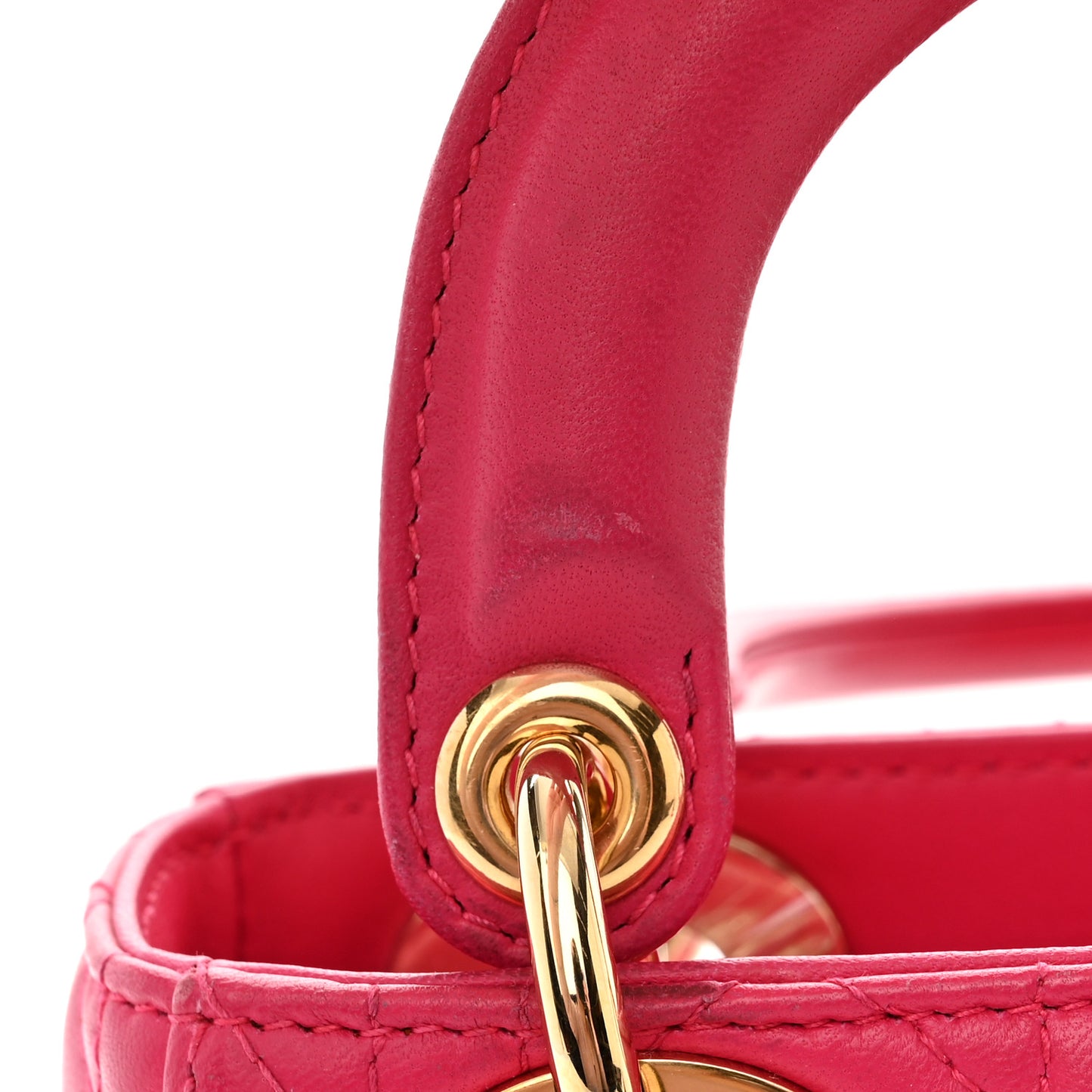 Lambskin Cannage Mini Lady Dior Hot Pink