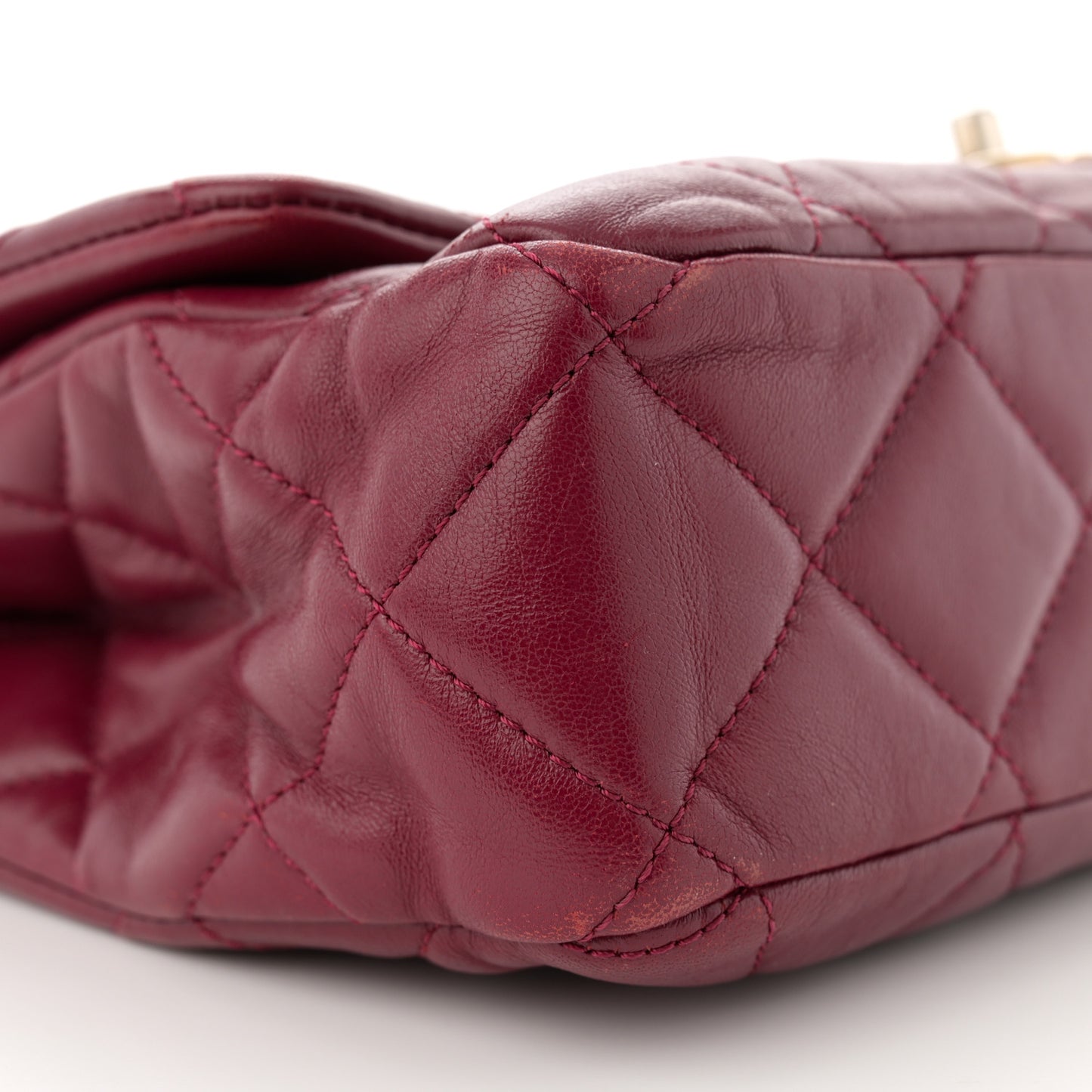 Lambskin Quilted Fancy Jewel Flap Burgundy
