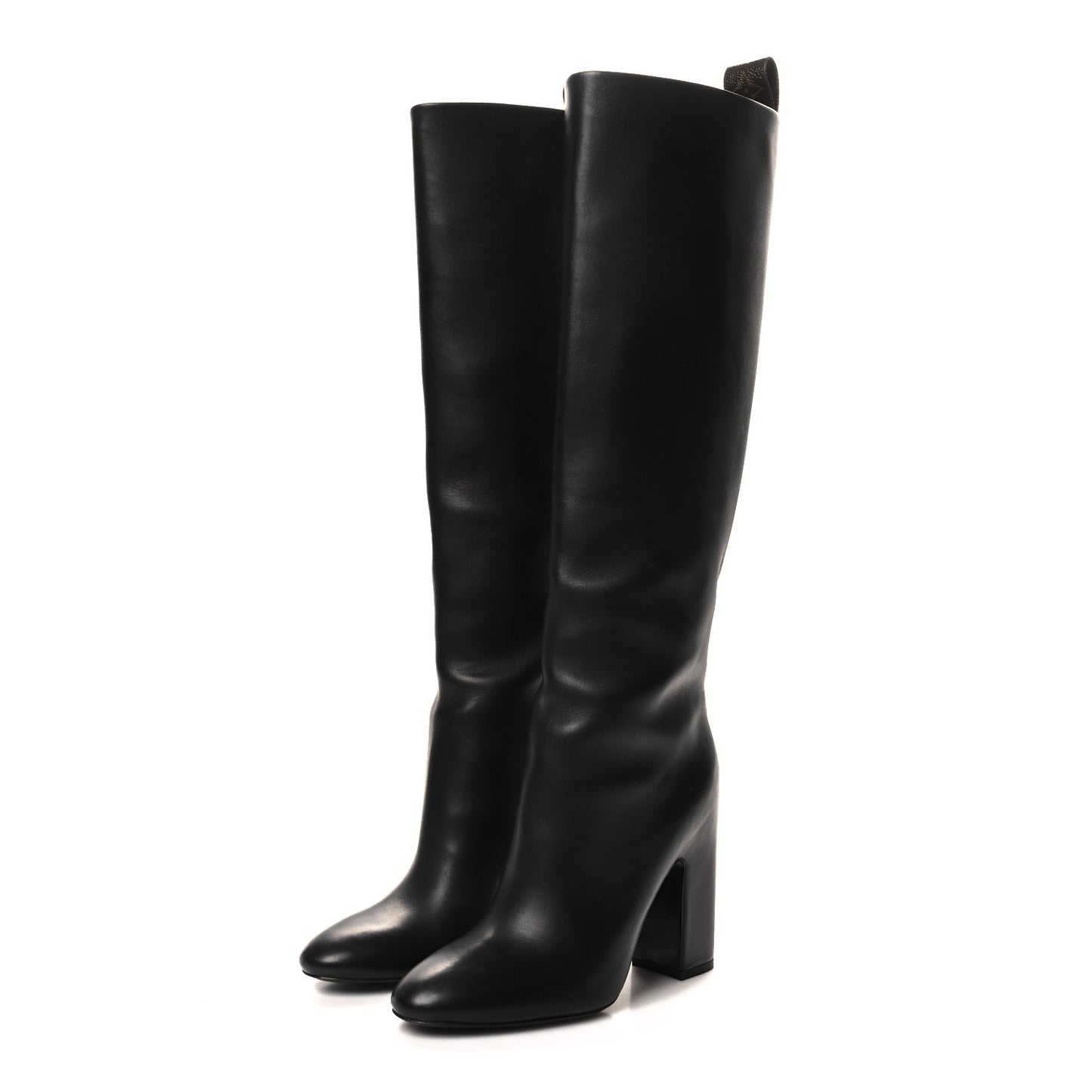 Calfskin Patent Monogram Donna High Boots 36 Black