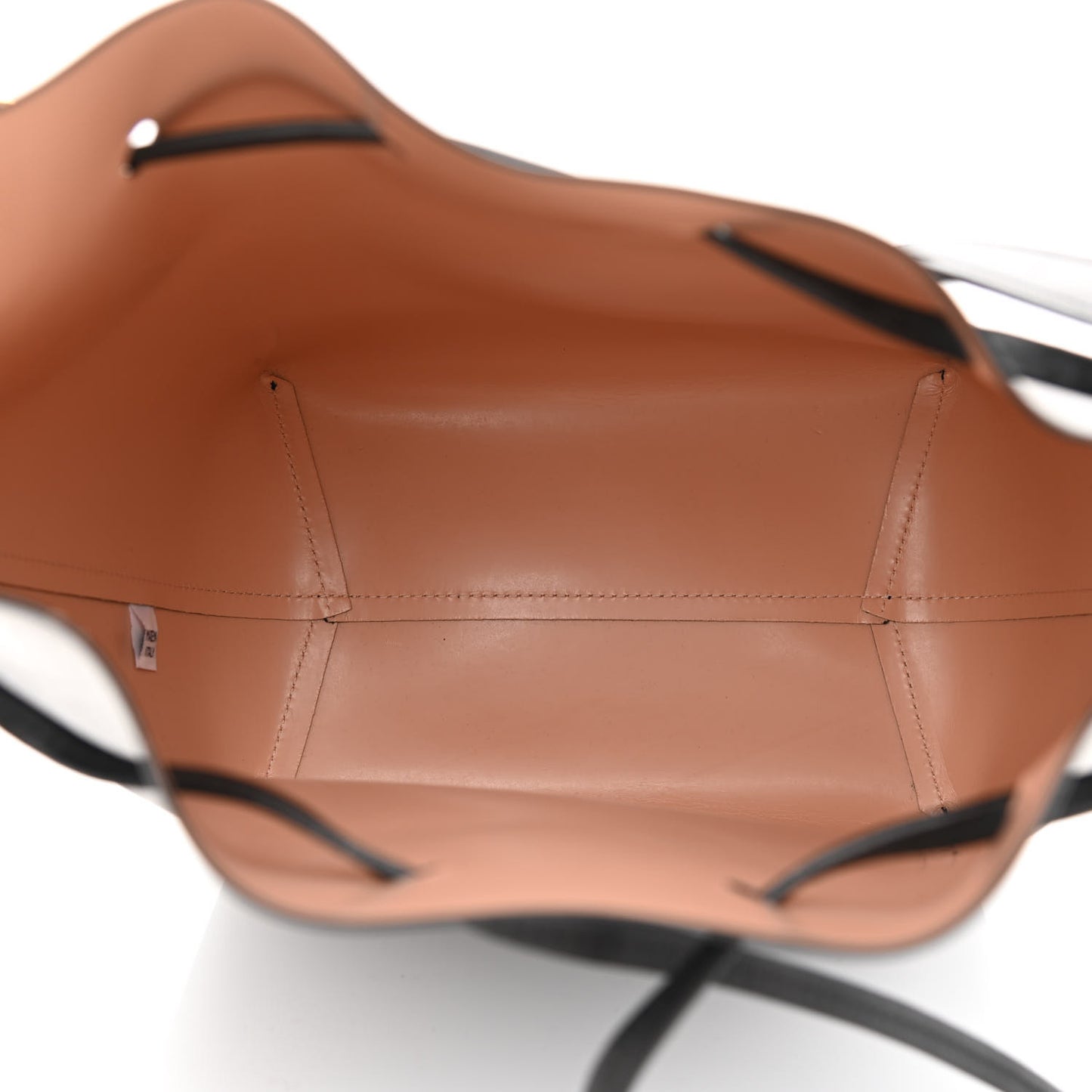 Vegetable Tanned Calfskin Bucket Bag Black Ballerina