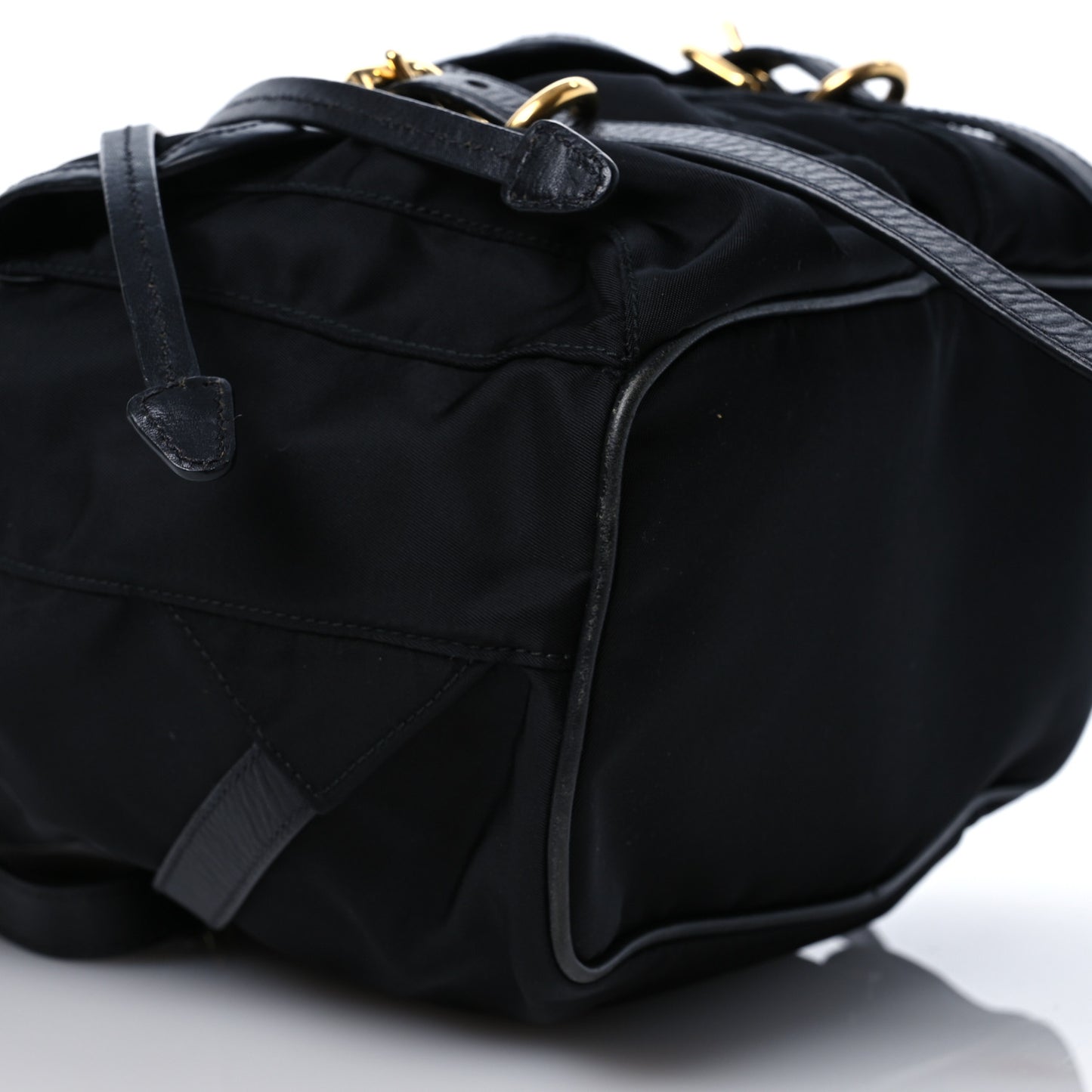 Tessuto Nylon Soft Calfskin Backpack Black