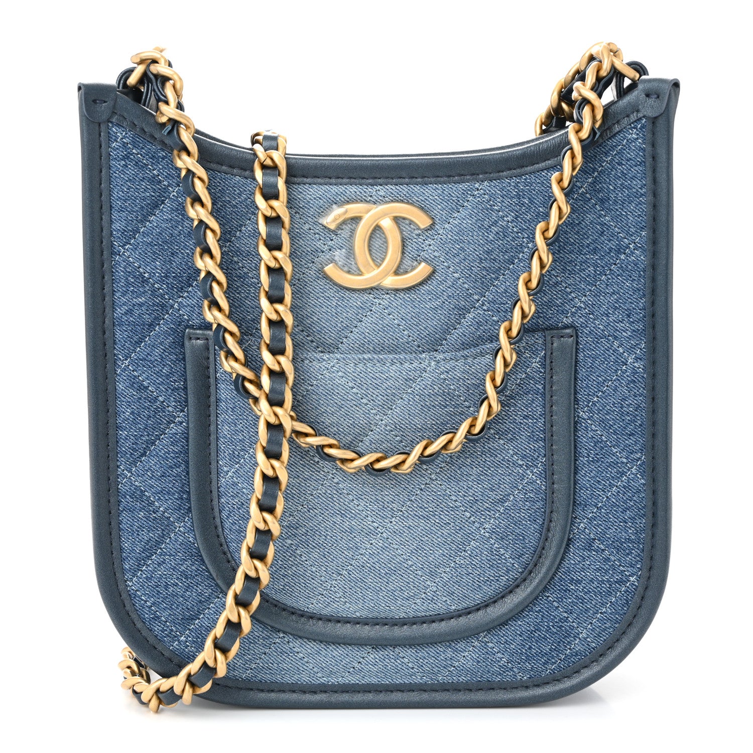 靴/バッグ CHANEL 26P Denim Hobo Bag Mini Gold Hardware Auth BNIB Chanel 25 Hobo Bag Mini Light Blue Denim Jeans Aged Gold