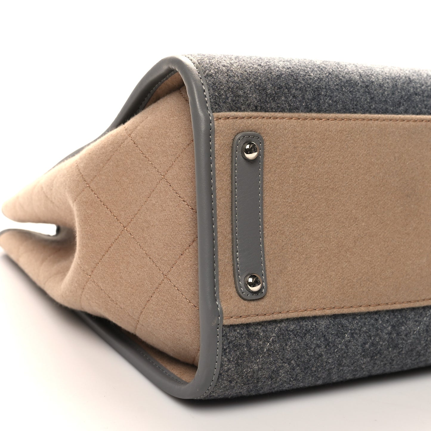 Wool Felt Large Deauville Tote Grey Beige