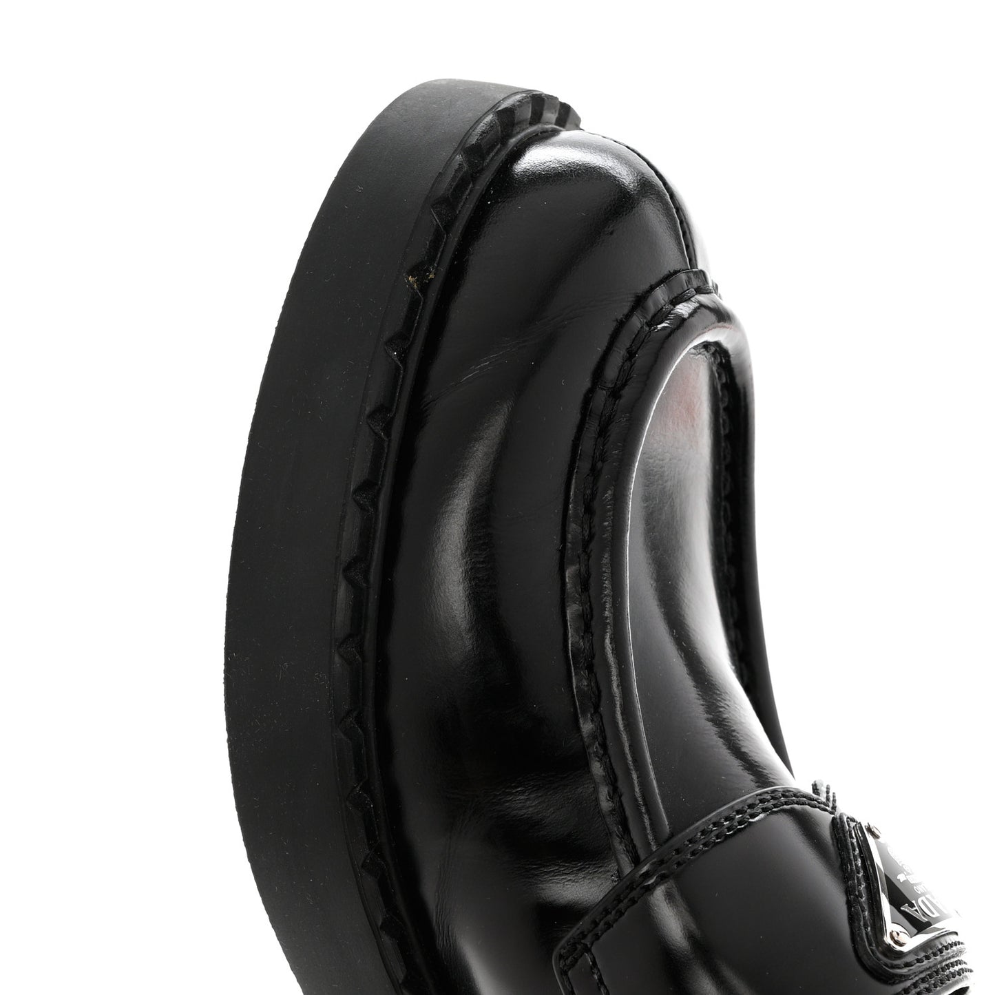 Spazzolato Metal Triangle Logo 50mm Loafers 40 Black