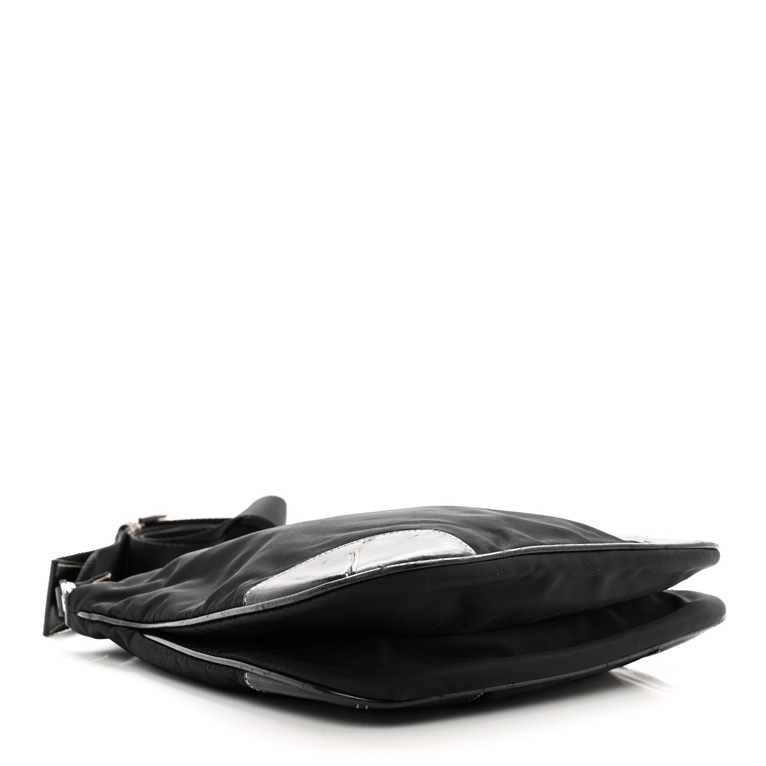 Prada Tessuto Nylon Calfskin Flat Messenger Bag Black 4 of 10