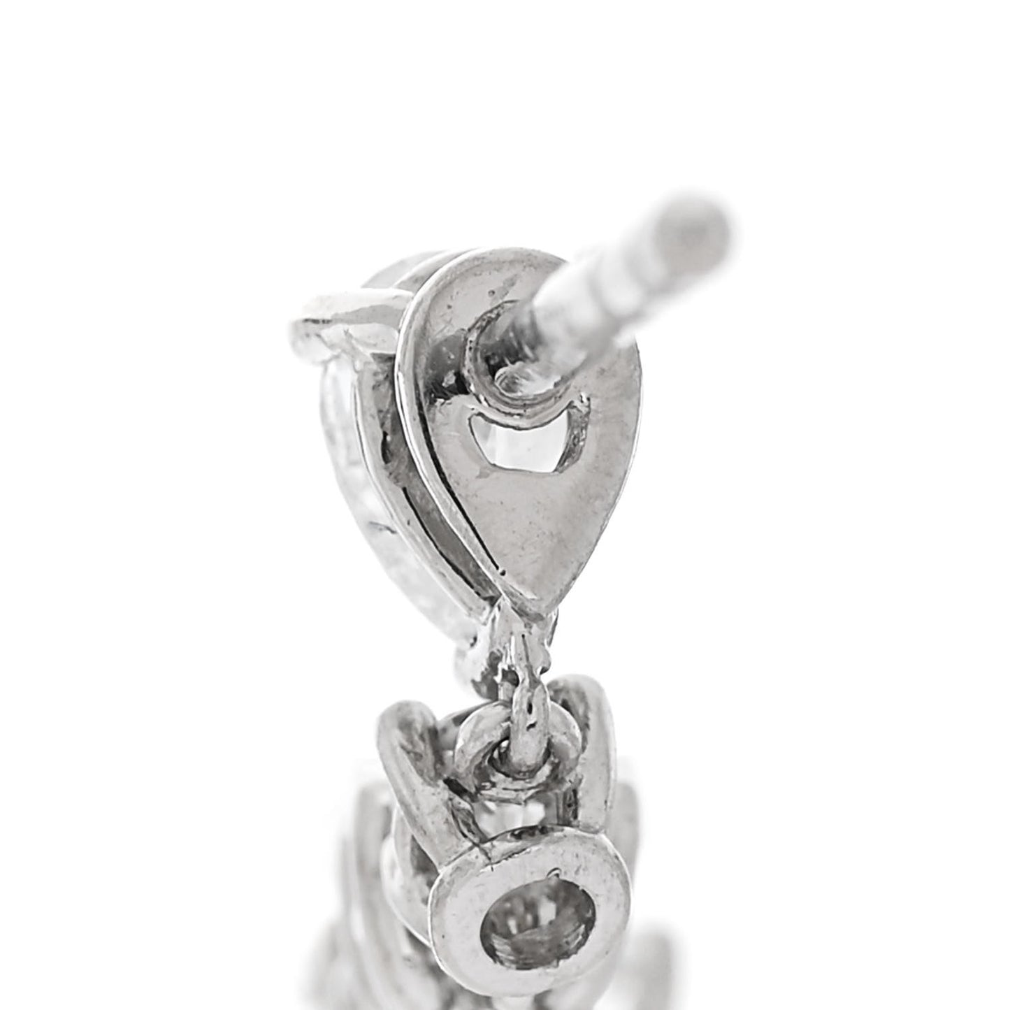 Platinum Diamond Pear Round Cut Drop Earrings