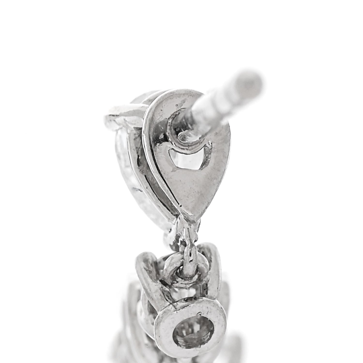 Parker & West by FASHIONPHILE Platinum Diamond Pear Round Cut Drop Earrings 4 of 6