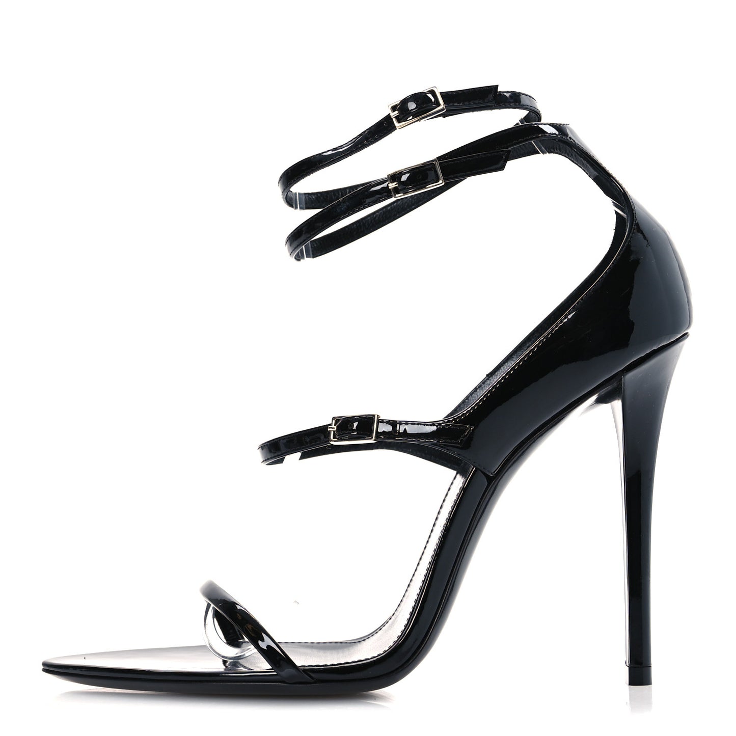Patent Calfskin Dita 110 Sandals 38 Black