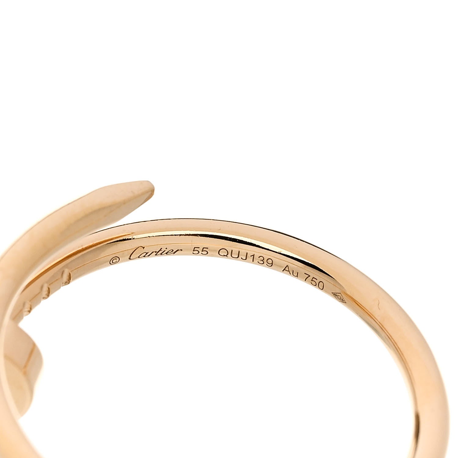 Cartier 18K Yellow Gold Small Juste Un Clou Ring 55 7.25 4 of 5
