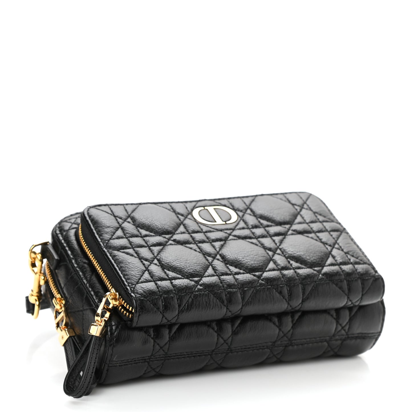 Supple Calfskin Caro Double Pouch Black