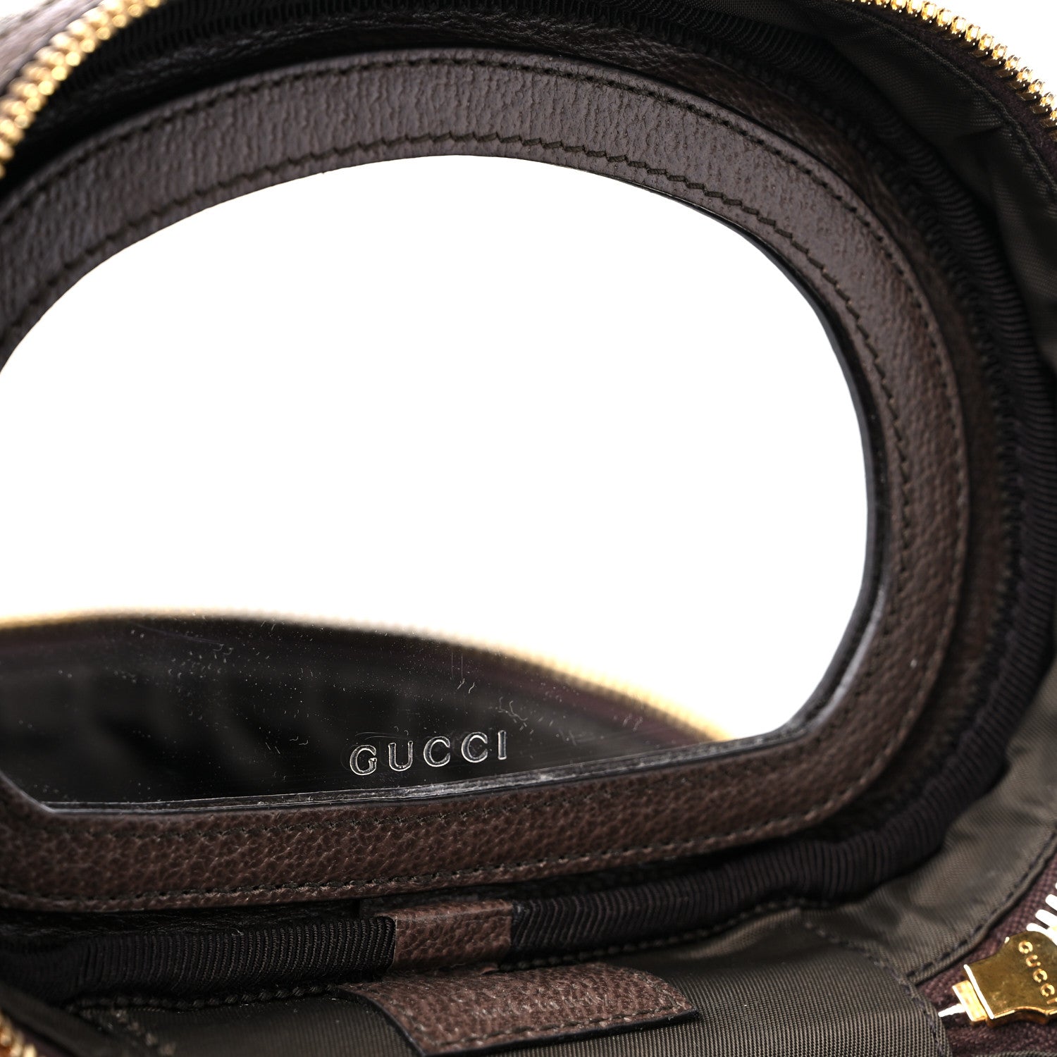 Gucci GG Supreme Monogram Textured Calfskin Web Ophidia Vanity Cosmetic Case Beige Ebony New Acero 7 of 9