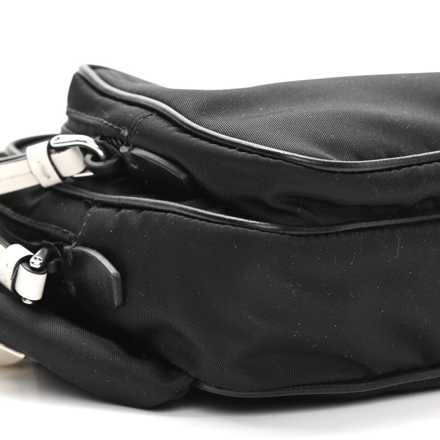 Tessuto Nylon Studded Belt Bag Black White