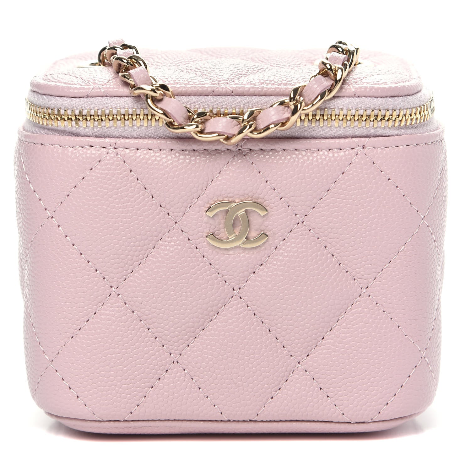Chanel Caviar Quilted Mini Vanity Case With Chain Light Pink 1 of 10