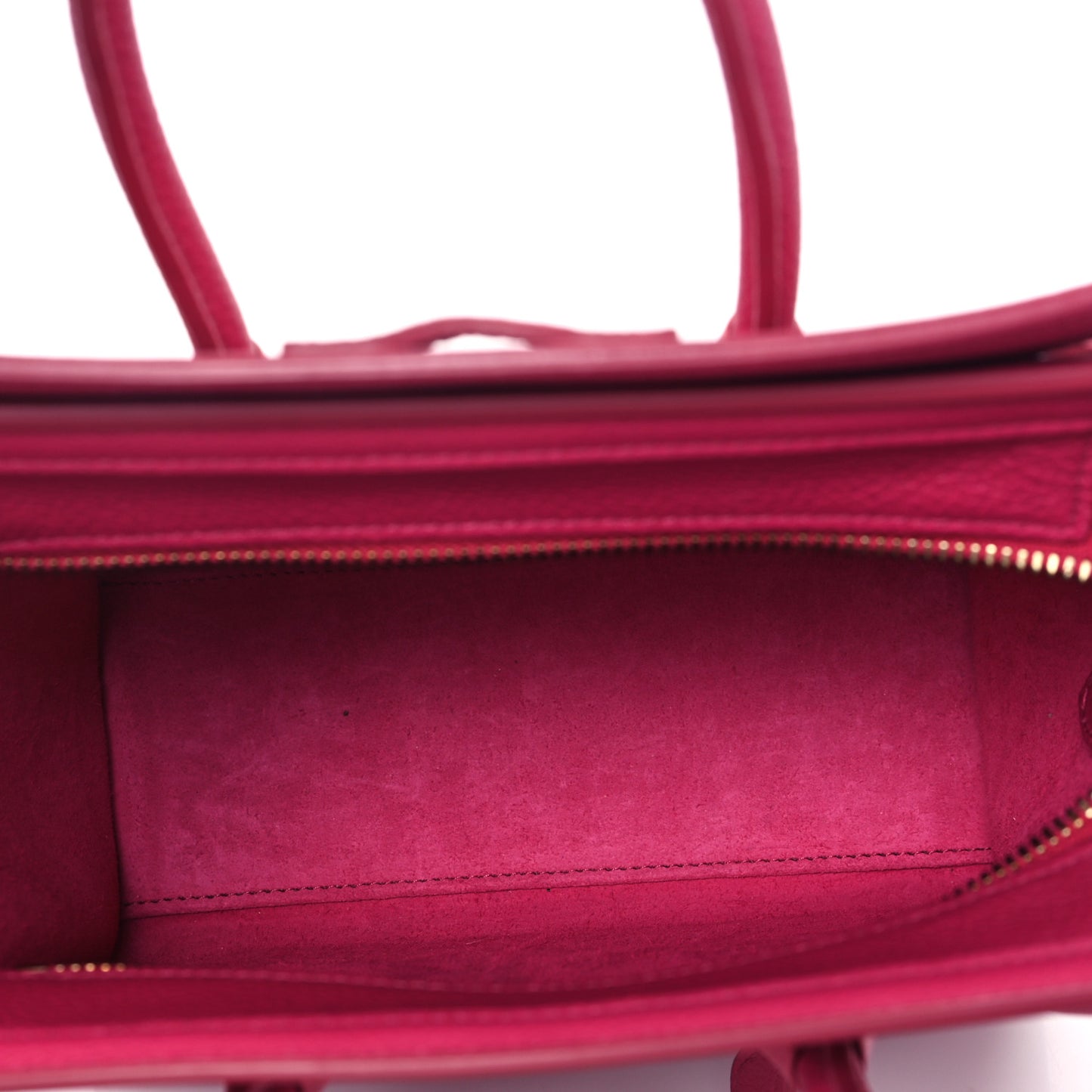 Drummed Calfskin Nano Luggage Fuchsia
