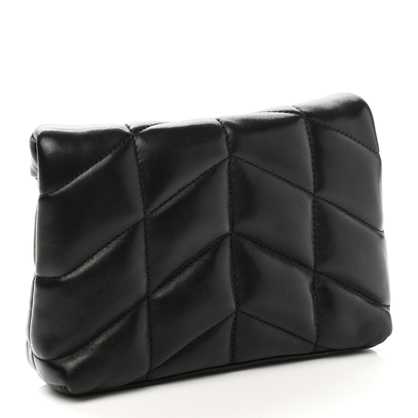 Lambskin Monogram Loulou Puffer Pouch Clutch Black