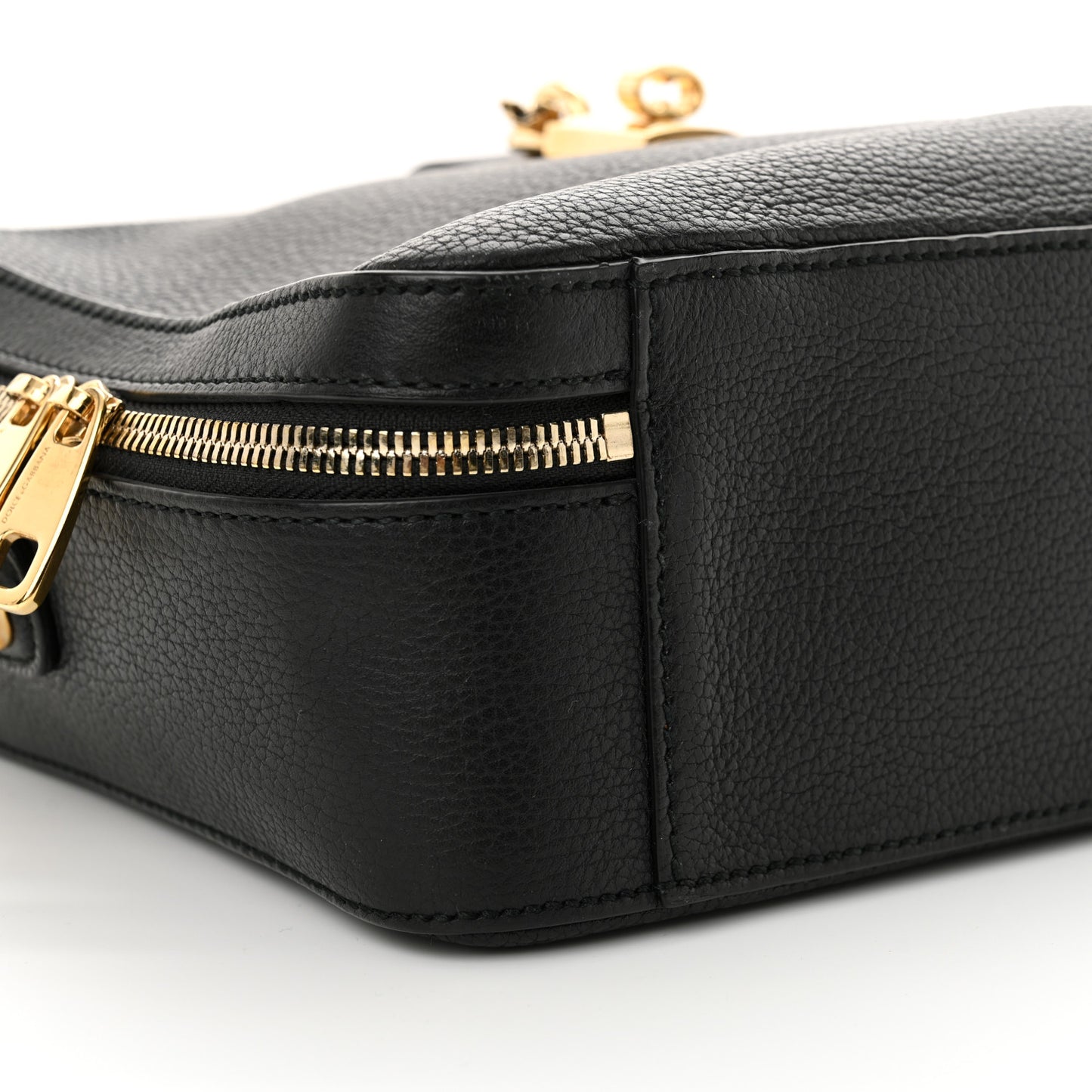 Drummed Calfskin Rosaria Shoulder Bag Black