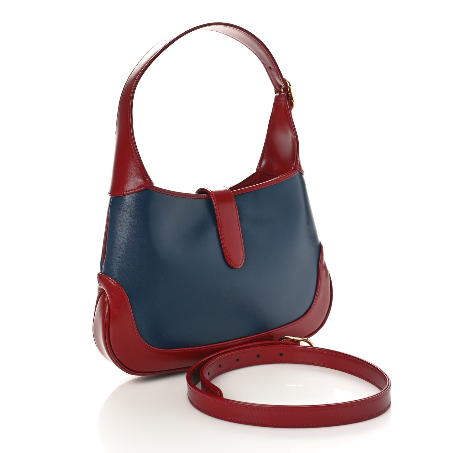 Boarded Dyana Lux Calfskin Bi-Color Small Jackie 1961 Hobo Blue Agata New Cherry Red
