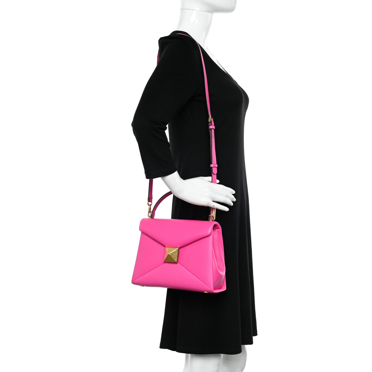 Nappa Small One Stud Top Handle Bag Pink PP