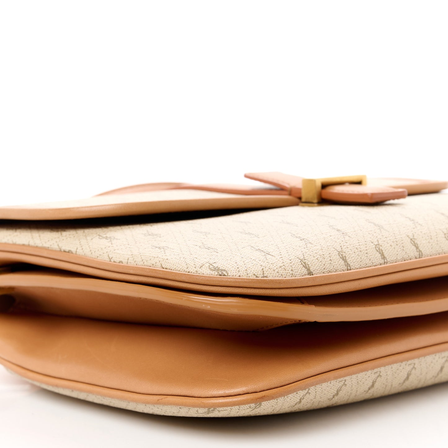 Canvas All-Over Monogram Small Le Monogramme Satchel Beige Kaki Brown Gold