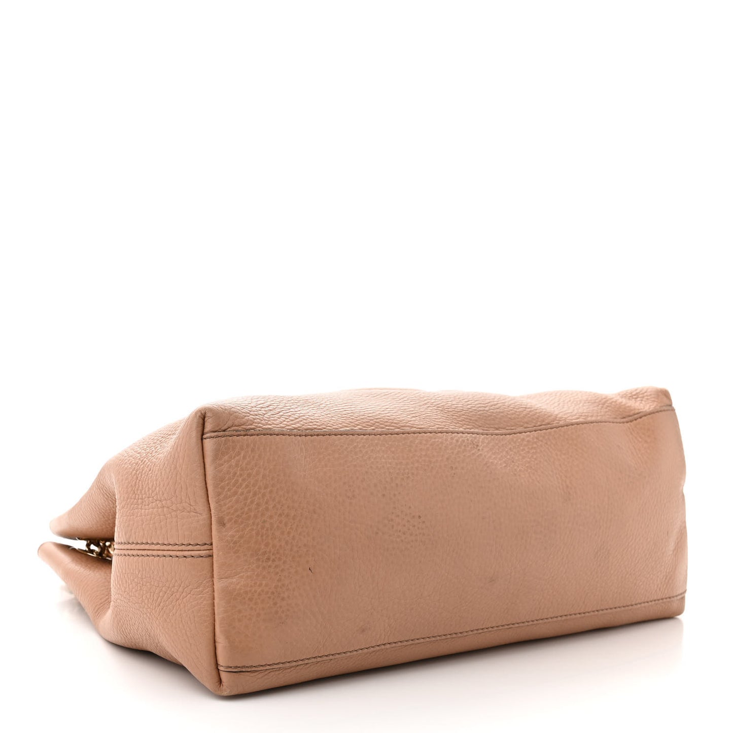 Pebbled Calfskin Medium Soho Chain Shoulder Bag Camelia