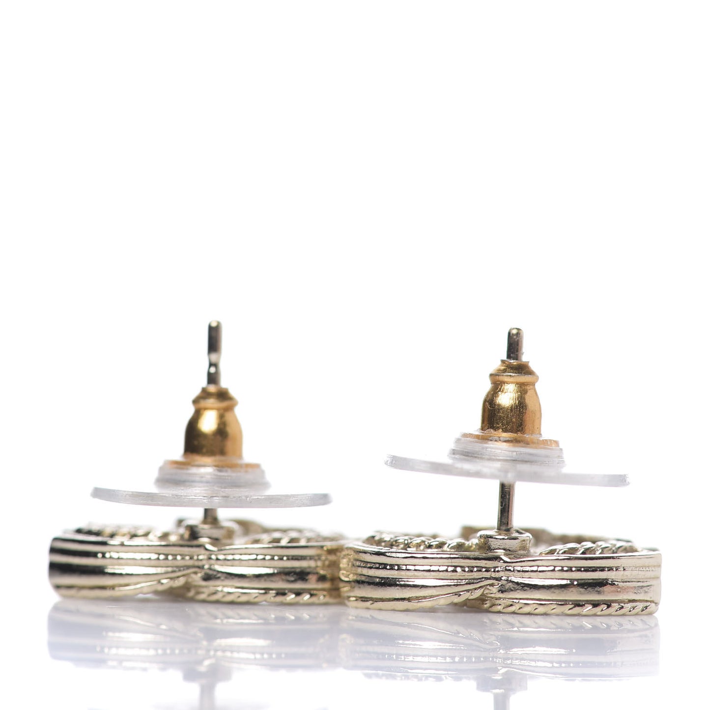 Crystal Pearl CC Earrings Gold