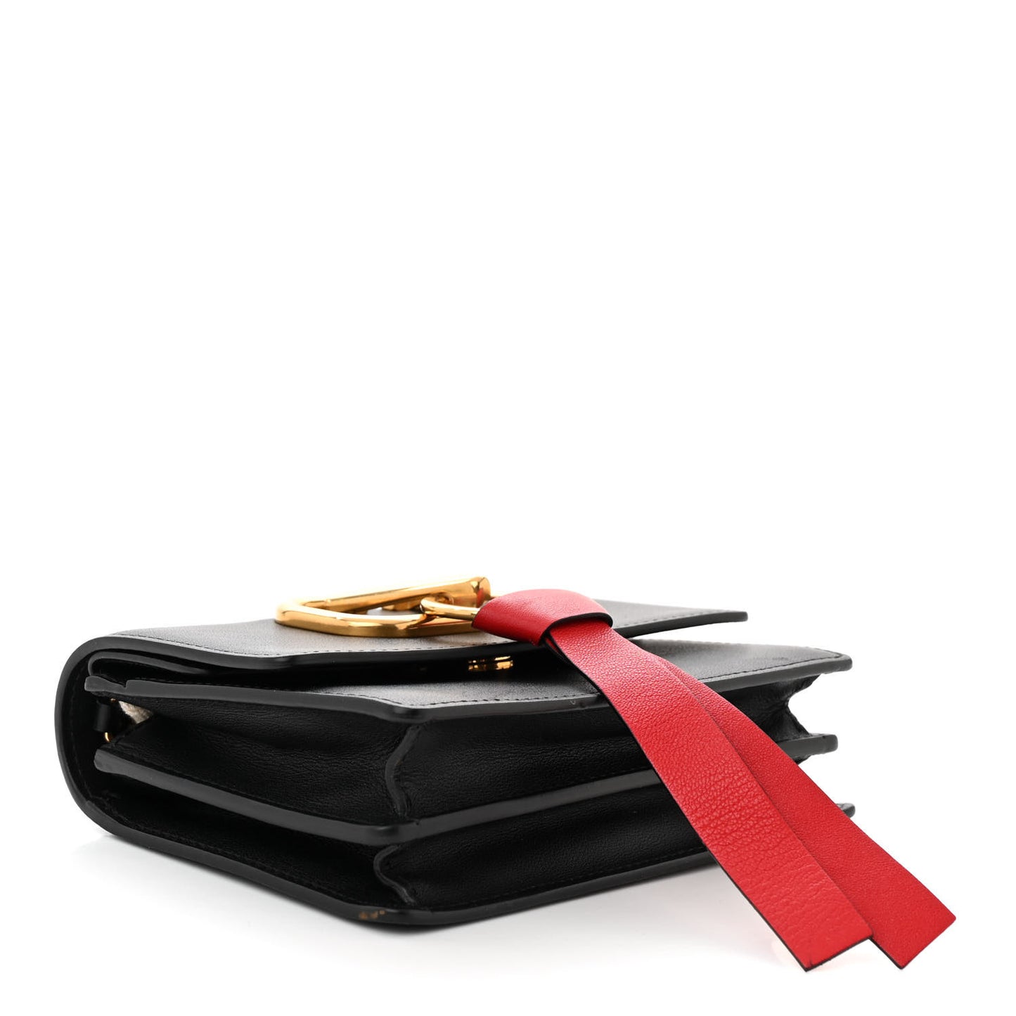 Smooth Calfskin Mini VRing Crossbody Bag Black