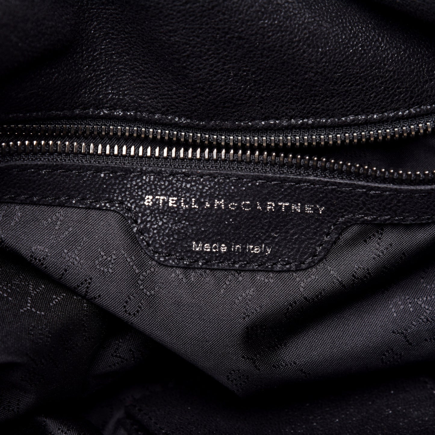 Eco Fur Houndstooth Big Falabella Fold Over Tote Black White