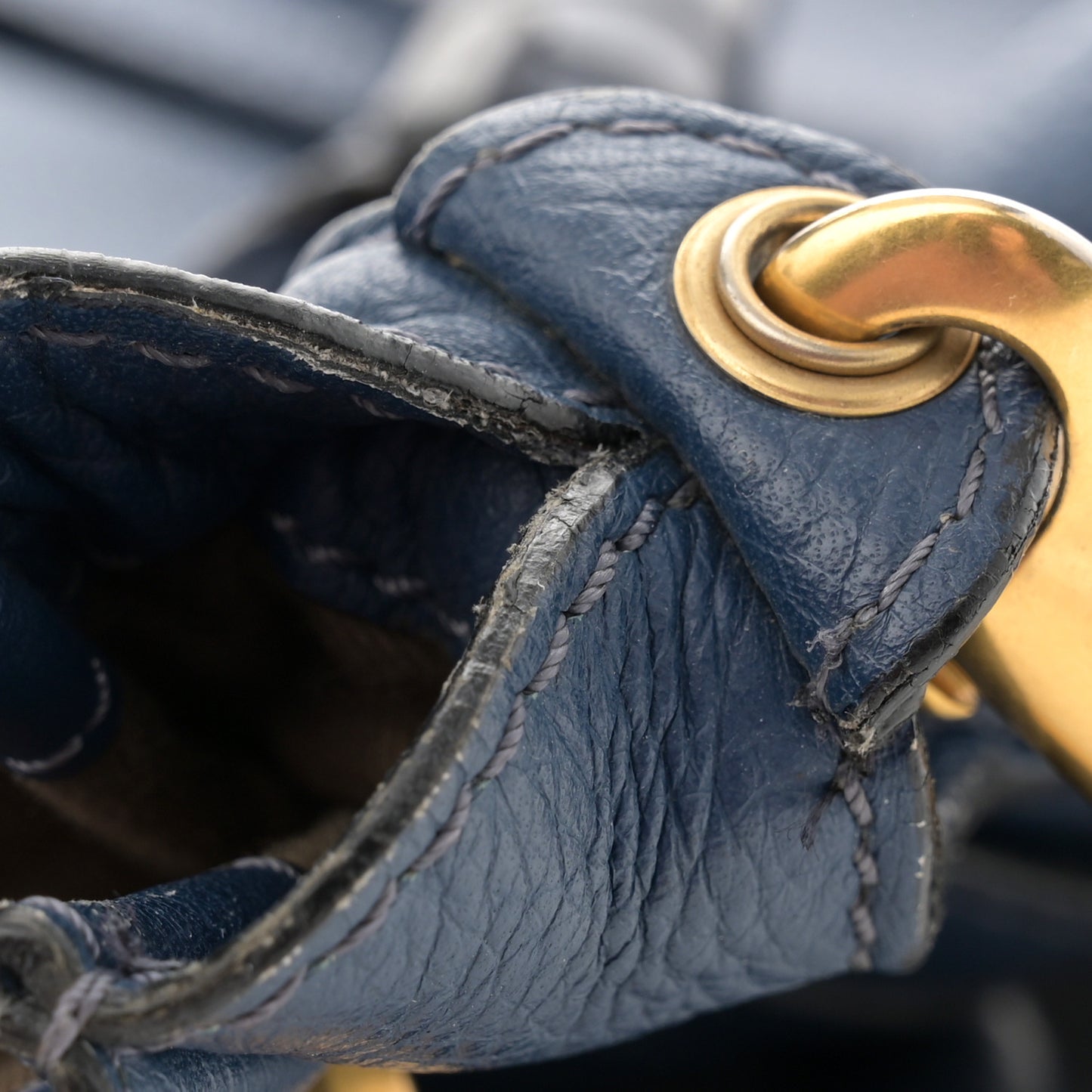 Calfskin Medium Marcie Satchel Royal Navy