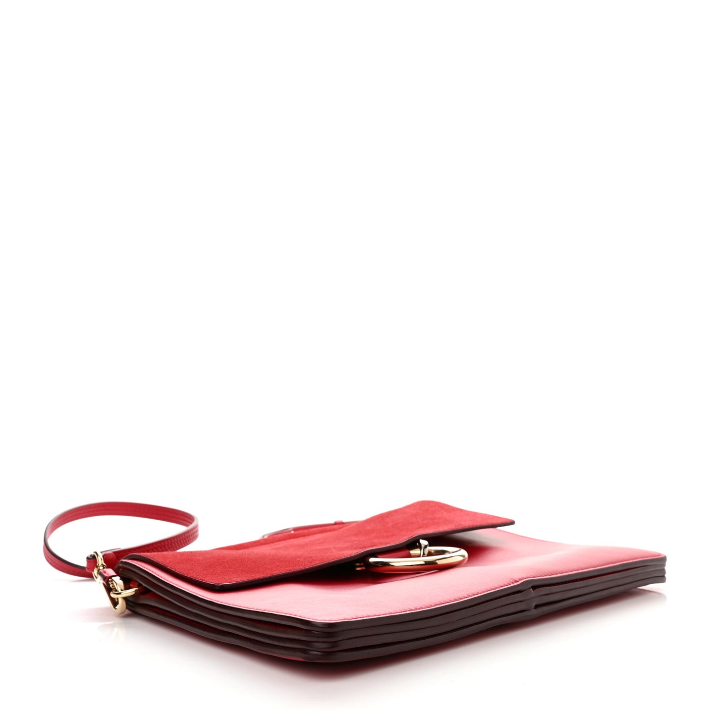 Calfskin Suede Medium Faye Shoulder Bag Red