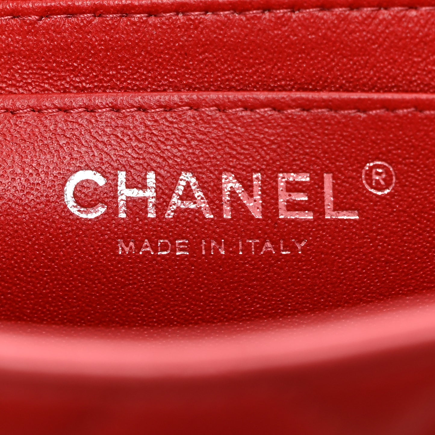 Lambskin Quilted Mini Square Flap Red