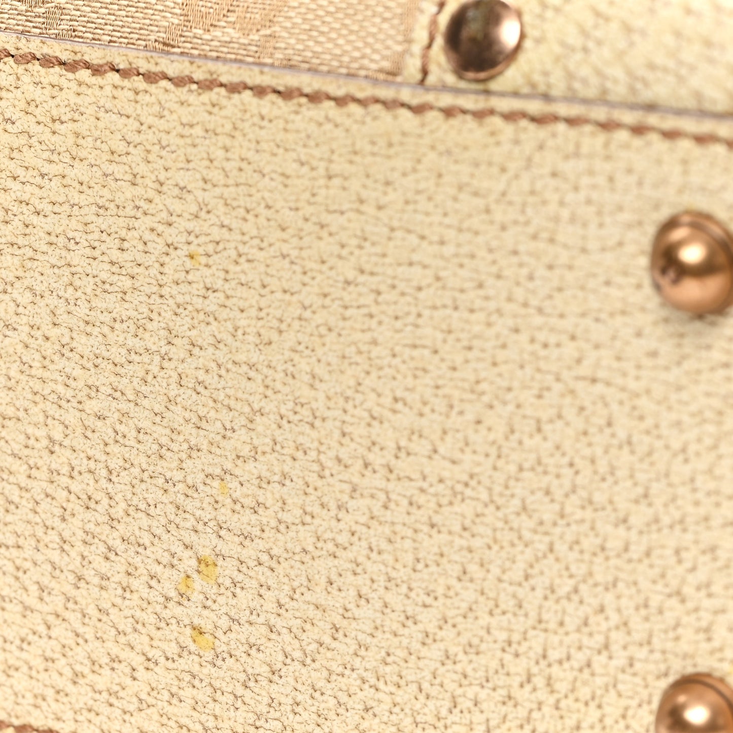 Canvas GG Monogram Calfskin Top Handle Bag White