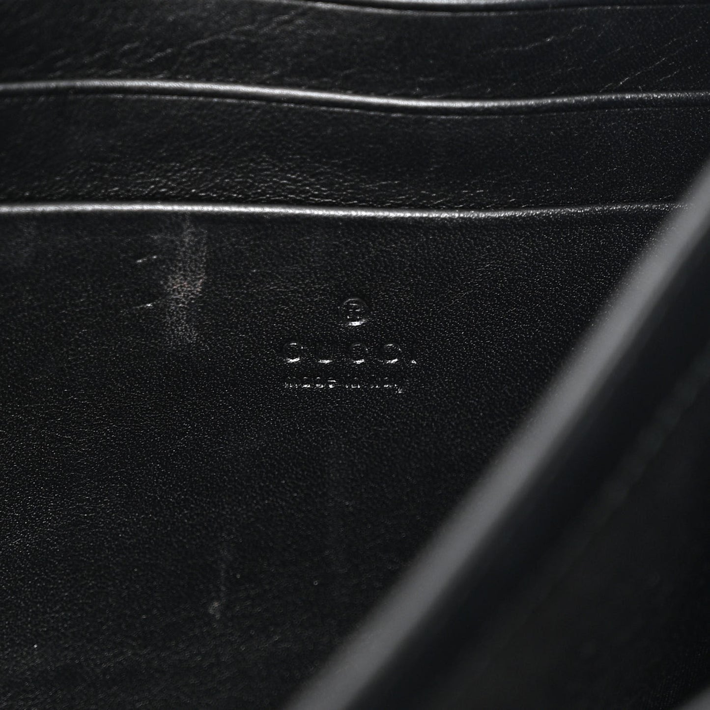 Calfskin Matelasse GG Marmont Chain Wallet Black