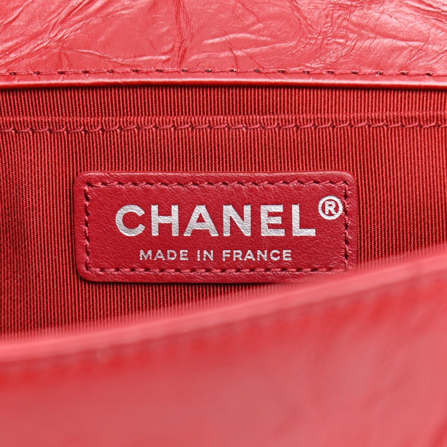 Aged Calfskin Chevron Quilted Medium Jacket Boy Flap Red