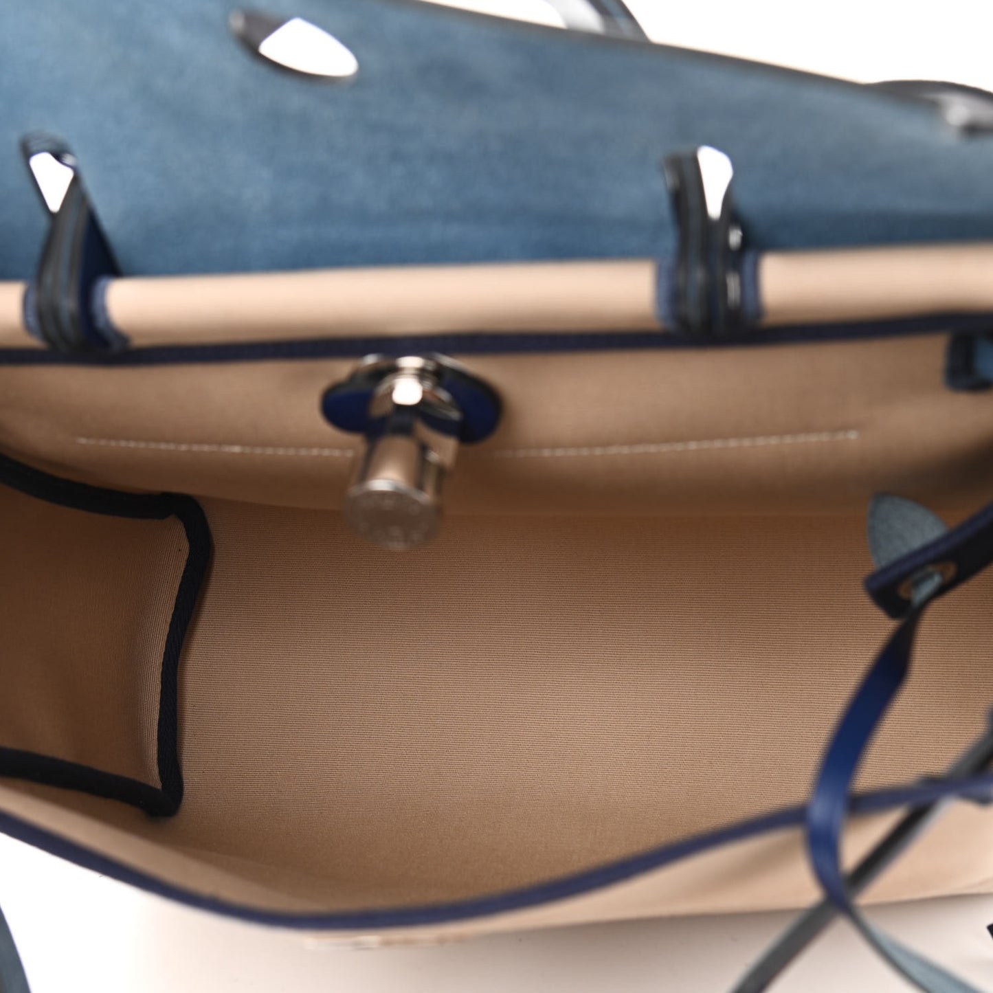 Military Toile Vache Hunter Herbag Zip 31 PM Bleu De France Ecru