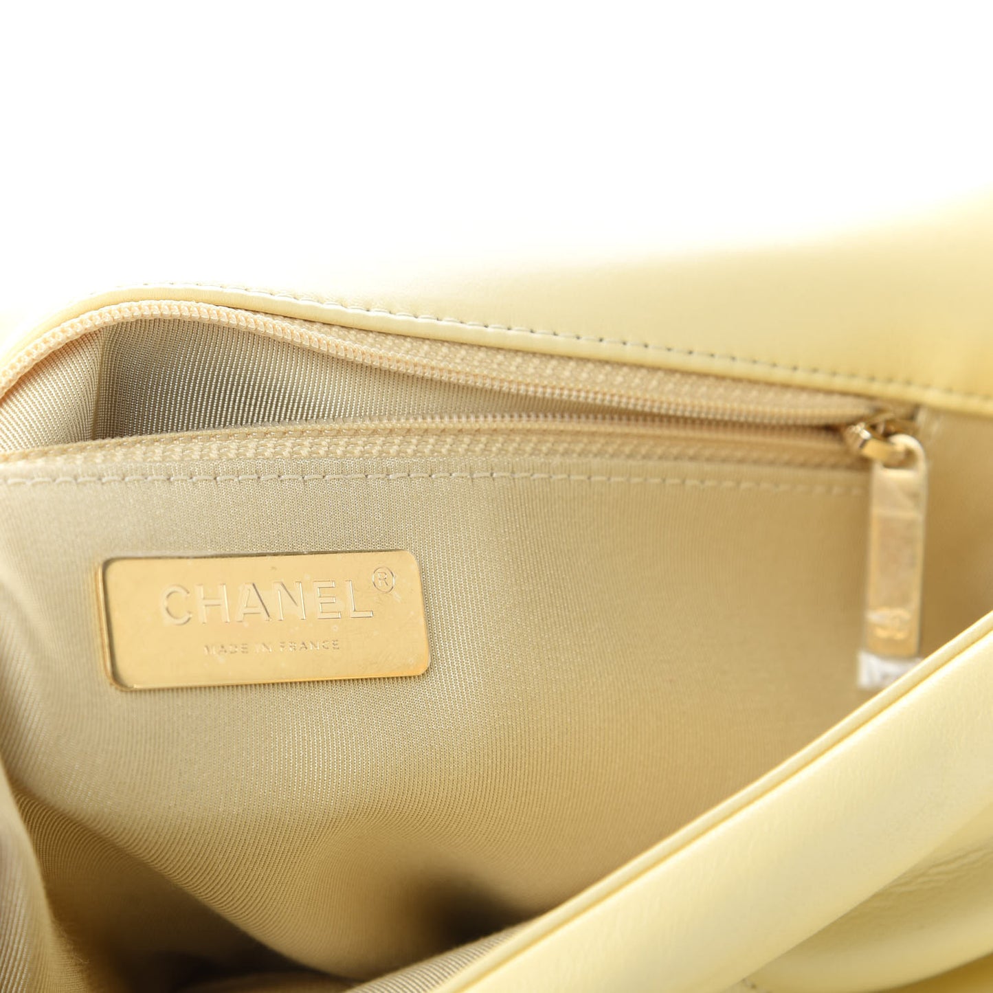 Lambskin Quilted Large 19 Flap Yellow