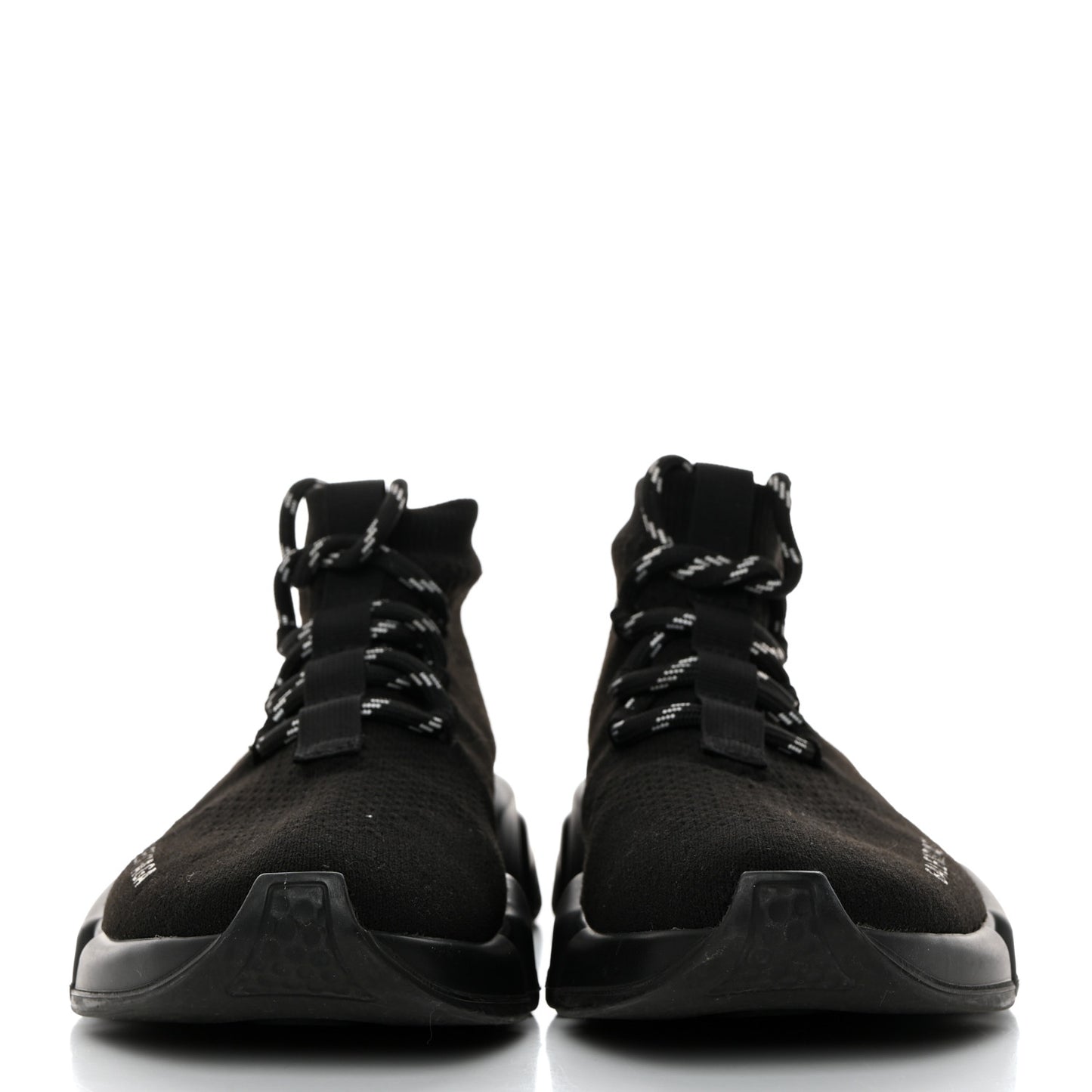 Recycled Knit Bi-Color Sole Womens Speed Lace Up Sneakers 36 Black White