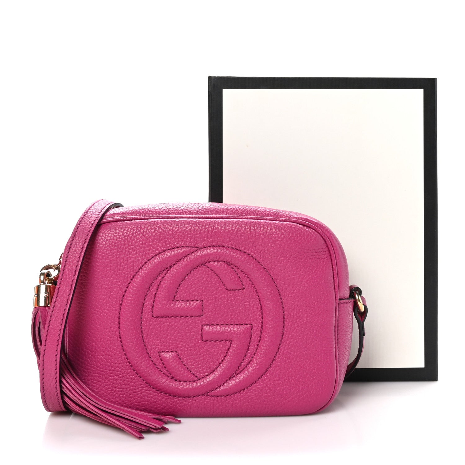 Gucci Cellarius Calfskin Small Soho Disco Bag Bright Bouganville 11 of 11