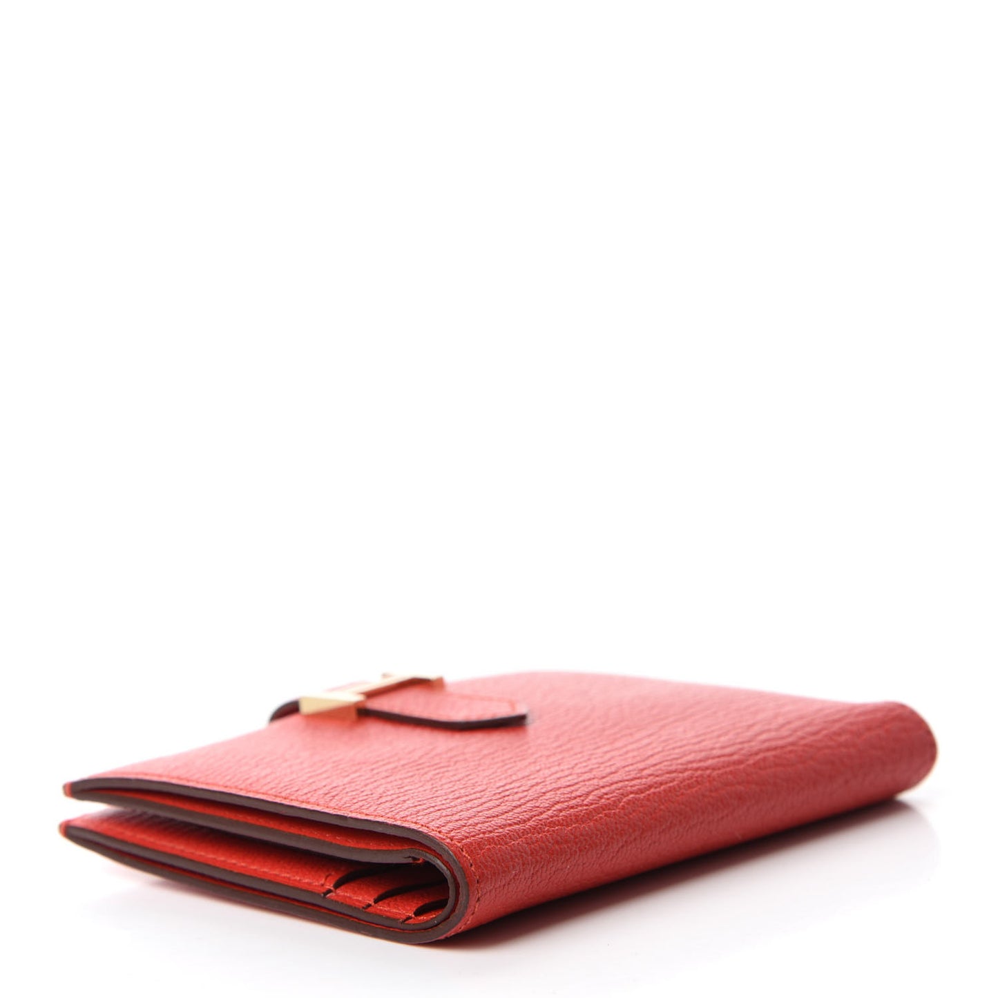 Chevre Mysore Bearn Compact Wallet Rouge Tomate