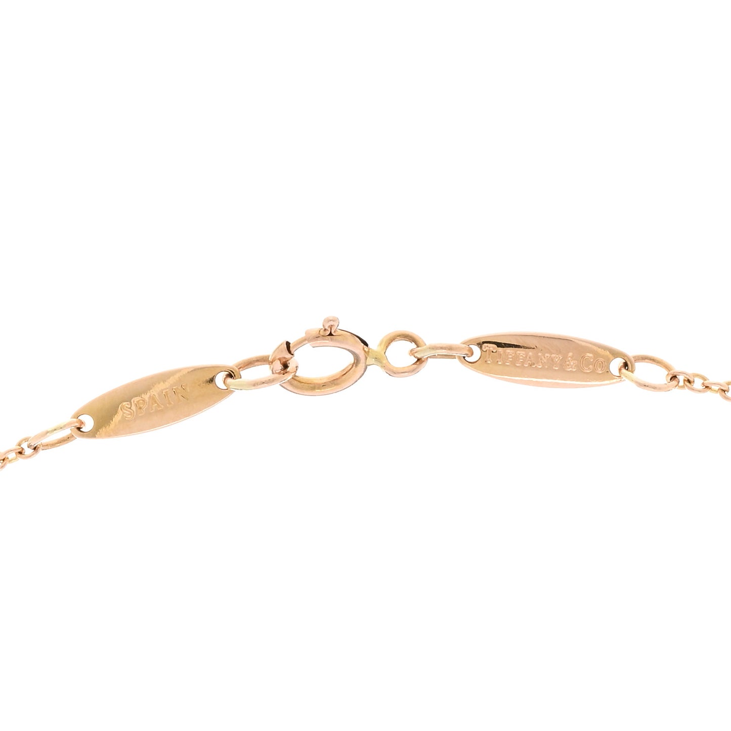 18K Rose Gold Diamond .05ct Elsa Peretti Diamonds by the Yard Pendant Necklace