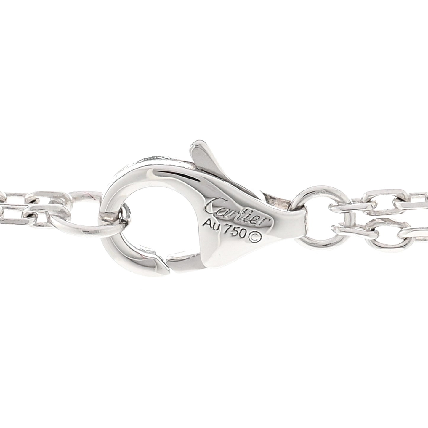 18K White Gold Ceramic Diamond Three Ring LOVE Necklace