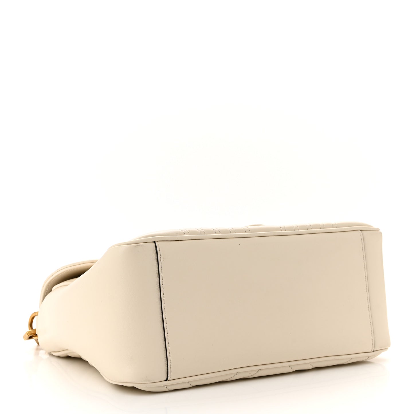 Calfskin Matelasse Small GG Marmont Top Handle Shoulder Bag White
