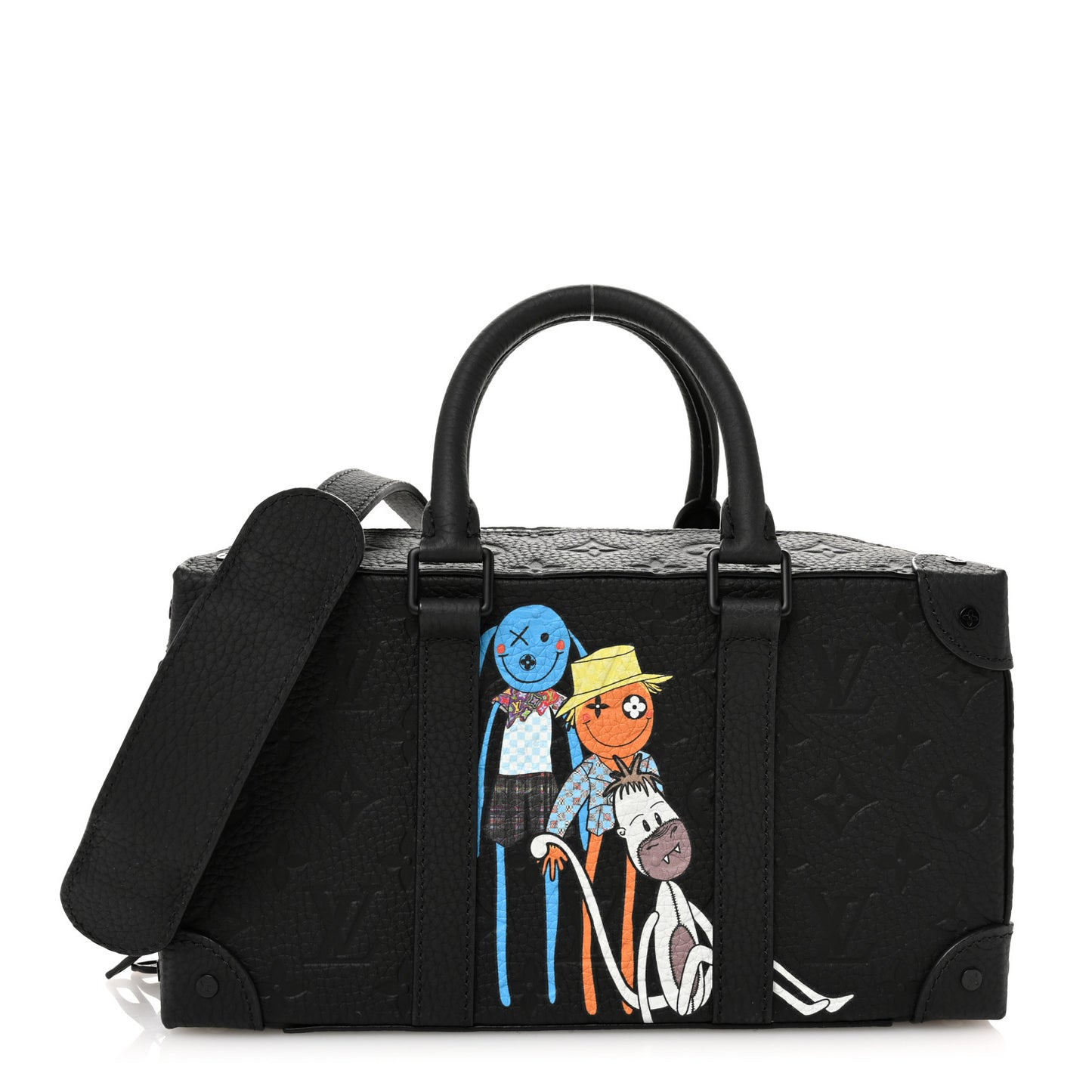 Taurillon Monogram Cartoon LV Friends Speedy Soft Trunk Black